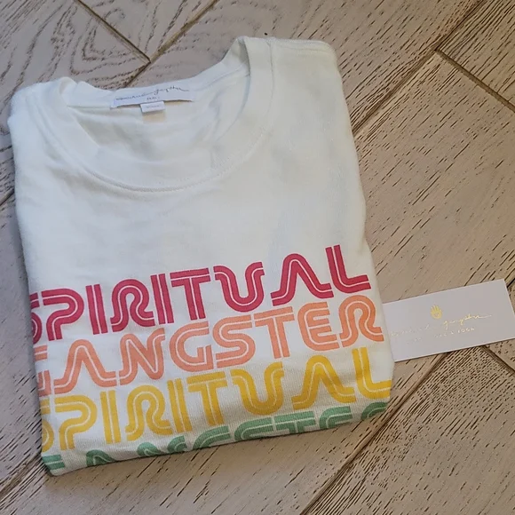 Spiritual Gangster Savasana rainbow logos crew neck soft sweater Sweatshirt S - Picture 6 of 6